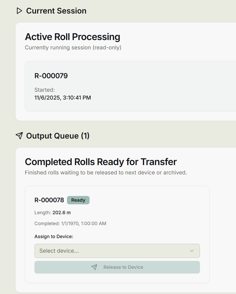Output Queue & Roll Transfer